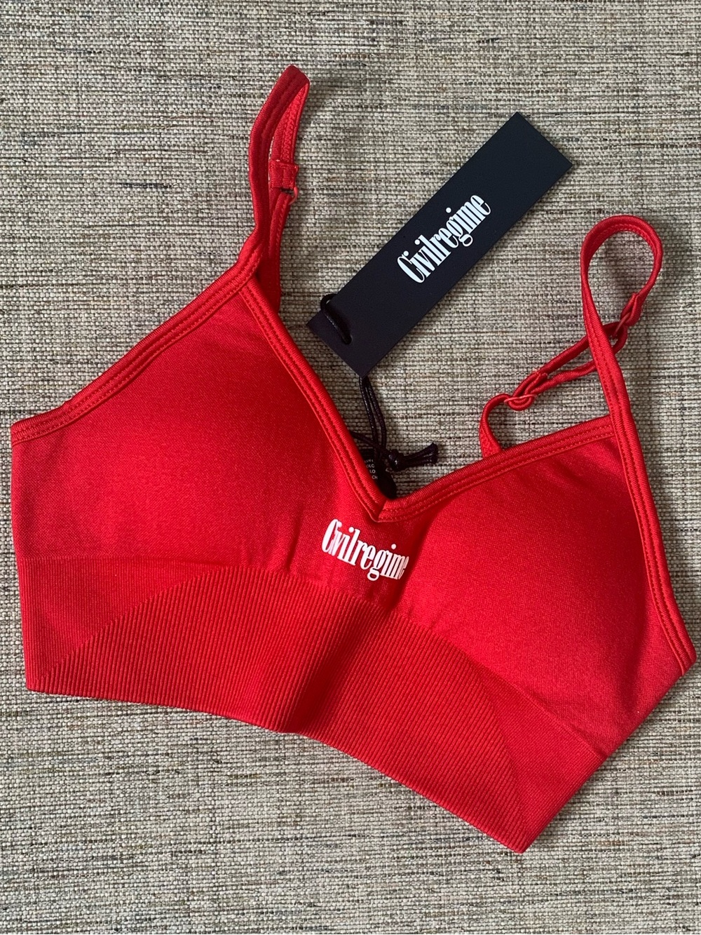 NWT CIVIL REGIME Kelly Seamless Sports Bra in Deep Red, Size XS